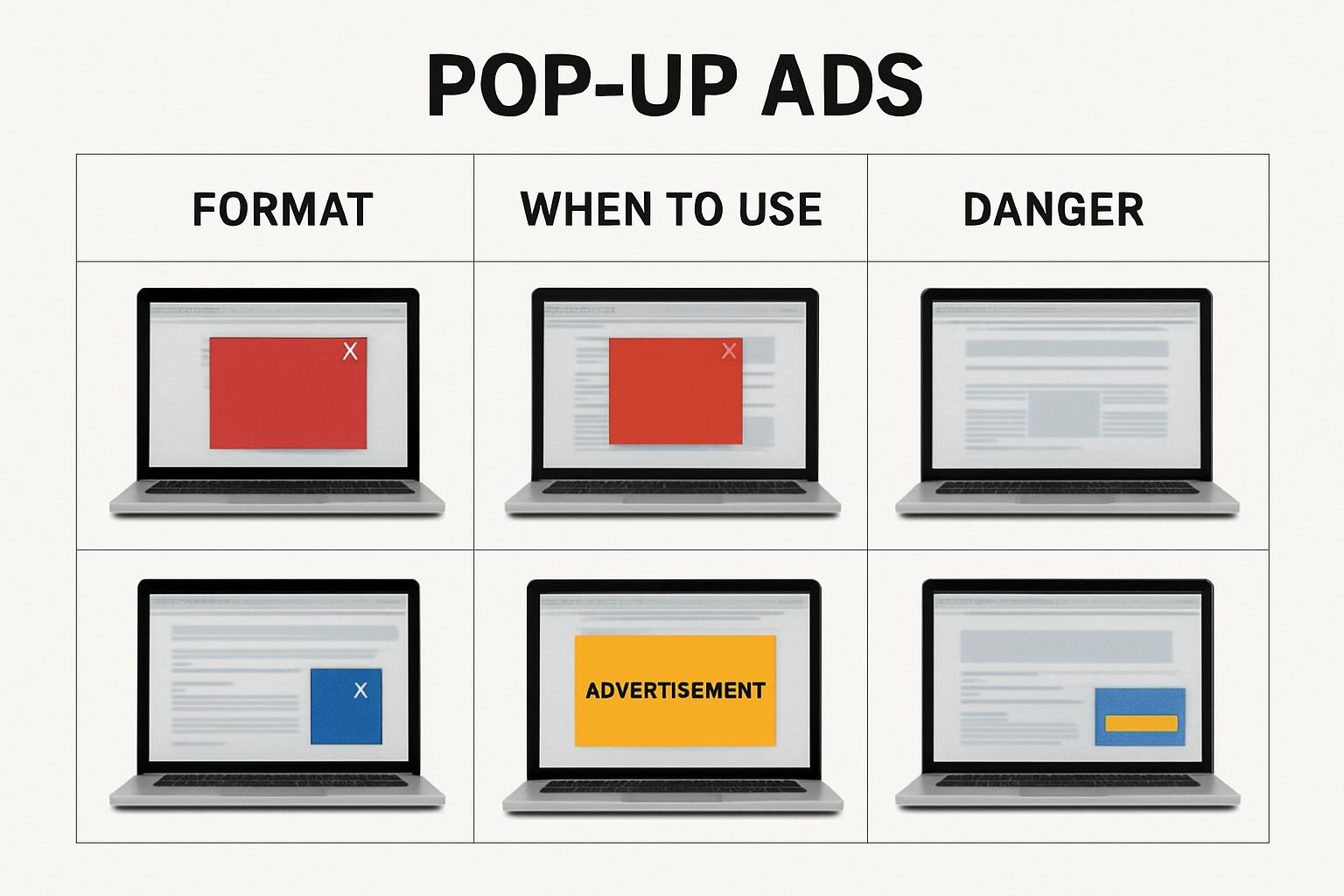 как называется всплывающая реклама на сайтах. Короткая таблица: форматы, когда применять и чем опасны